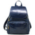 The Floto Livorno leather backpack is a wommen's fashion pack that is handcrafted in Italy. This is the Livorno Backpack in Blue. Front view.